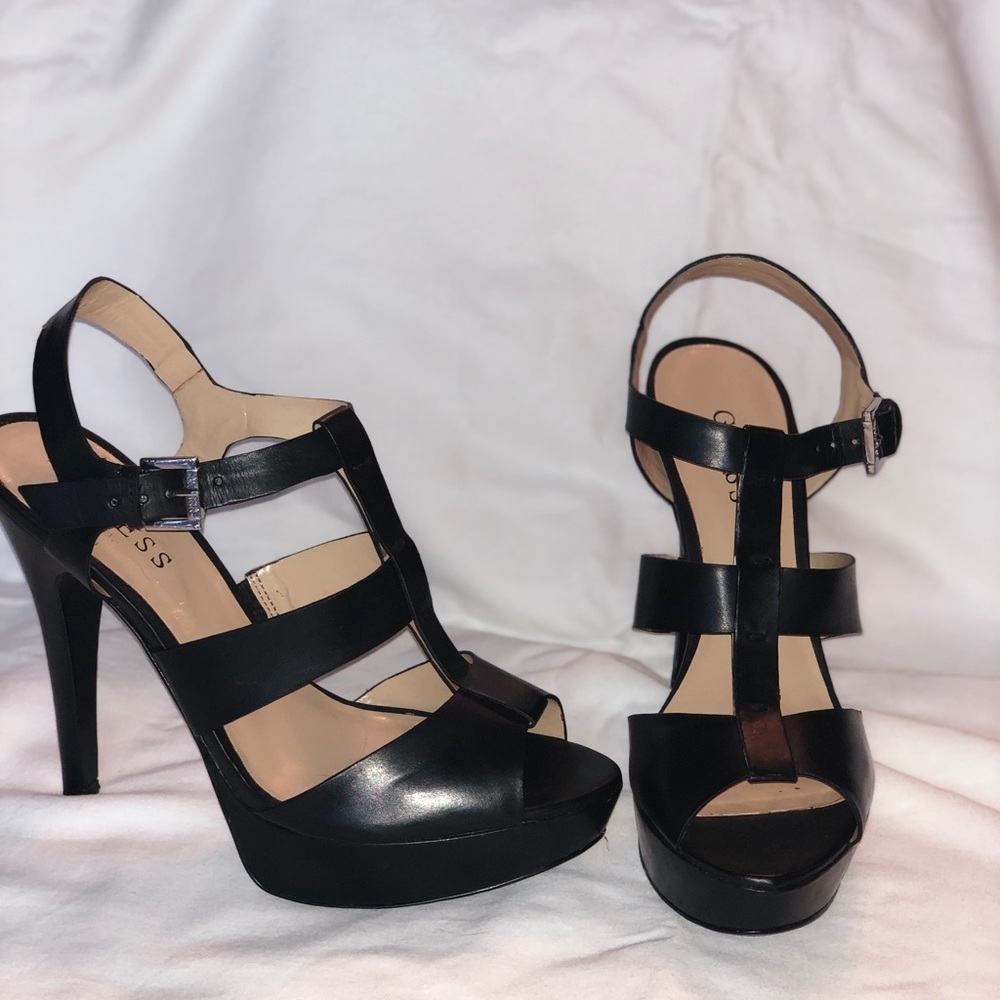 Guess platform strapped heels